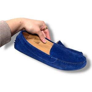 M. Gemi Felize Italian Blue Suede Women's Driving Loafers Size 39.5